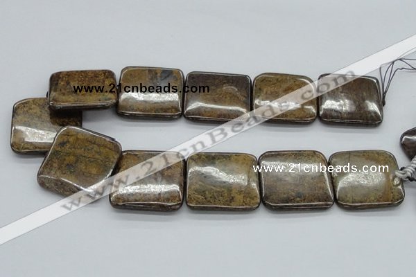 CBZ11 15.5 inches 35*35mm square bronzite gemstone beads wholesale