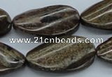 CBZ17 15.5 inches 20*35mm twisted oval bronzite gemstone beads