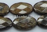 CBZ19 15.5 inches 20*30mm faceted oval bronzite gemstone beads