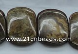 CBZ22 15.5 inches 20*30mm rectangle double drilled bronzite beads