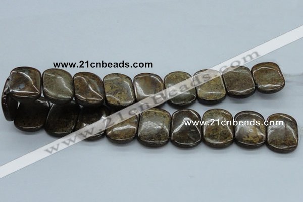 CBZ22 15.5 inches 20*30mm rectangle double drilled bronzite beads