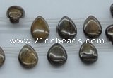 CBZ23 15.5 inches 10*15mm flat teardrop bronzite gemstone beads