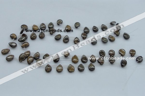 CBZ23 15.5 inches 10*15mm flat teardrop bronzite gemstone beads