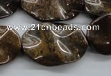 CBZ323 15.5 inches 20*30mm wavy oval bronzite gemstone beads wholesale