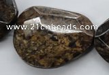 CBZ328 15.5 inches 30*38mm faceted freeform bronzite beads