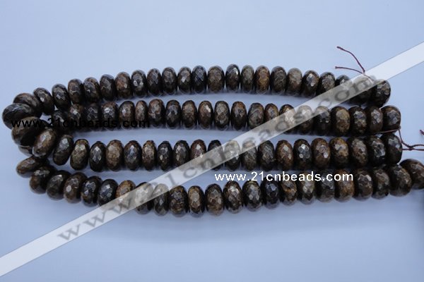 CBZ67 15.5 inches 8*16mm faceted rondelle bronzite gemstone beads