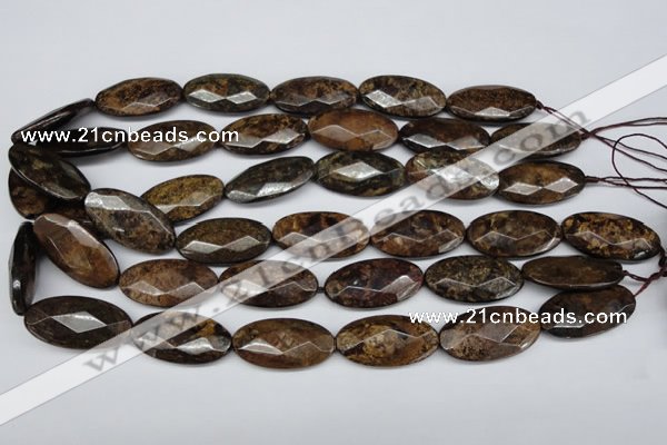 CBZ81 15.5 inches 15*30mm faceted oval bronzite gemstone beads