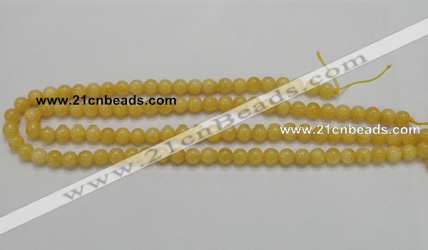 CCA04 15.5 inches 8mm round yellow calcite gemstone beads wholesale