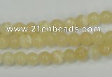 CCA201 15.5 inches 6mm round yellow lace calcite beads
