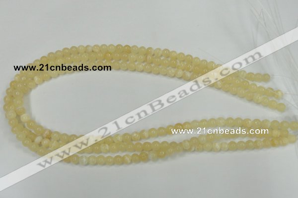 CCA201 15.5 inches 6mm round yellow lace calcite beads