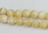 CCA202 15.5 inches 10mm round yellow lace calcite beads
