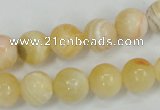 CCA203 15.5 inches 12mm round yellow lace calcite beads