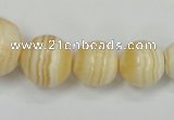 CCA207 15.5 inches 8mm -20mm round yellow lace calcite beads
