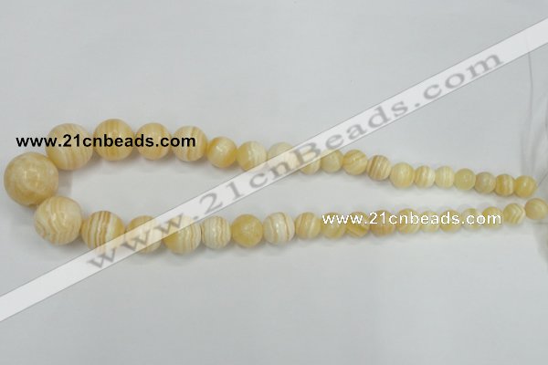 CCA207 15.5 inches 8mm -20mm round yellow lace calcite beads