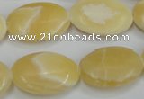 CCA217 15.5 inches 18*25mm oval yellow lace calcite beads