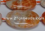 CCA487 15.5 inches 25*35mm oval orange calcite gemstone beads