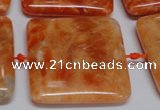 CCA496 15.5 inches 35mm square orange calcite gemstone beads