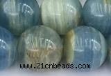 CCA549 15 inches 11mm - 12mm round blue calcite beads
