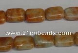 CCA75 15.5 inches 10*14mm rectangle orange calcite gemstone beads