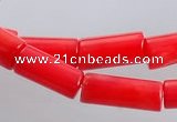 CCB05 15.5 inches 5*10mm column shape red coral beads Wholesale