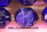 CCB1027 15 inches 11*12mm faceted blue tiger eye beads