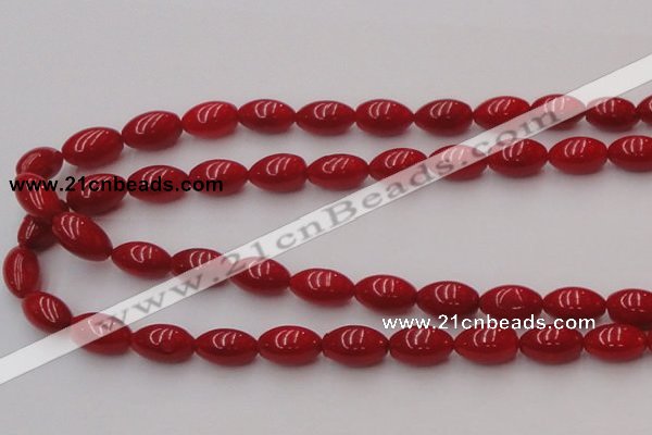 CCB138 15.5 inches 7*11mm rice red coral beads strand wholesale