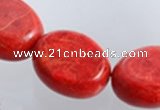 CCB21 15.5 inches 19*24mm oval sponge coral beads Wholesale