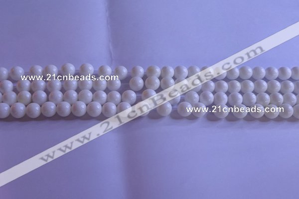 CCB401 15.5 inches 6mm round white tridacna beads wholesale