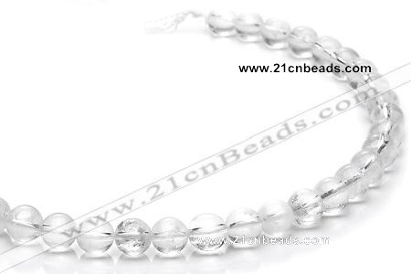 CCC07 15.5 inches 10mm round white crystal beads Wholesale