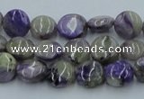 CCG01 15.5 inches 10mm flat round natural charoite gemstone beads