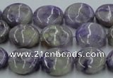 CCG03 15.5 inches 14mm flat round natural charoite gemstone beads