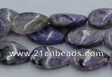 CCG07 15.5 inches 12*18mm flat teardrop natural charoite beads