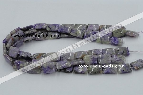 CCG09 15.5 inches 15*20mm rectangle natural charoite gemstone beads