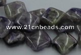 CCG14 15.5 inches 14*14mm diamond natural charoite gemstone beads