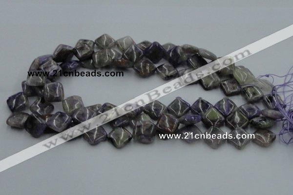 CCG14 15.5 inches 14*14mm diamond natural charoite gemstone beads
