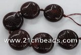 CCJ362 40mm carved coin China jade beads wholesale