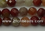 CCJ461 15.5 inches 6mm faceted round colorful jasper beads