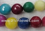 CCN1008 15.5 inches 18mm faceted round multi colored candy jade beads