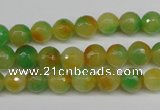 CCN1293 15.5 inches 8mm faceted round rainbow candy jade beads