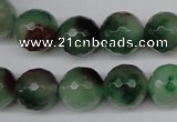 CCN1306 15.5 inches 14mm faceted round rainbow candy jade beads