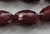 CCN1467 15.5 inches 18*25mm faceted rice candy jade beads wholesale