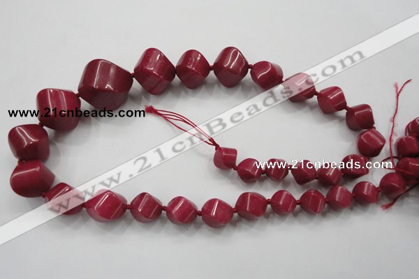 CCN1541 15.5 inches 10*14mm - 20*25mm twisted tetrahedron candy jade beads