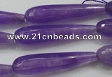 CCN1712 15.5 inches 9*40mm faceted teardrop candy jade beads wholesale