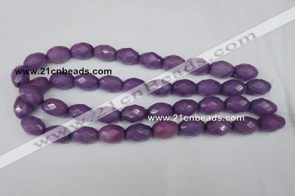 CCN181 15.5 inches 13*18mm faceted rice candy jade beads