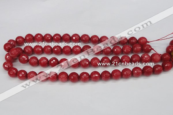 CCN1844 15 inches 12mm faceted round candy jade beads wholesale