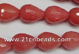 CCN2140 15.5 inches 12*16mm faceted teardrop candy jade beads