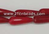 CCN2178 15.5 inches 8*25mm faceted teardrop candy jade beads