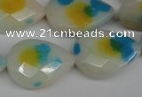 CCN2325 15.5 inches 18*25mm faceted flat teardrop candy jade beads