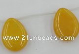 CCN2704 Top-drilled 18*25mm flat teardrop candy jade beads