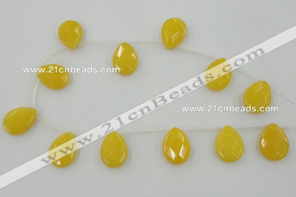 CCN2720 Top-drilled 18*25mm briolette candy jade beads wholesale